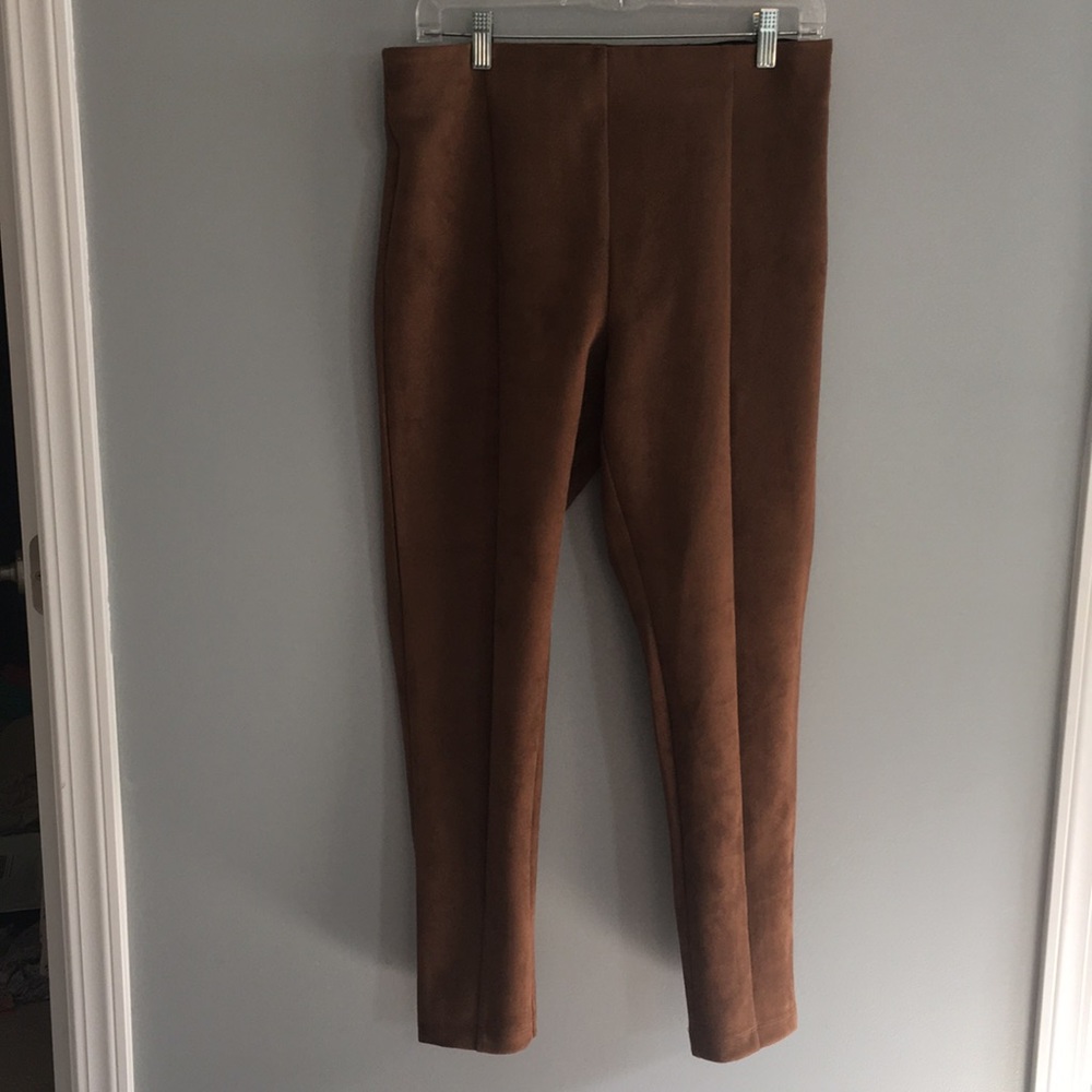 Loft faux Suede skinny dress pant size 10